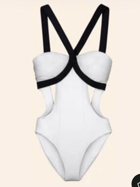 WET Classic Monochrome Veruscka One Piece Bathing Suit NWT